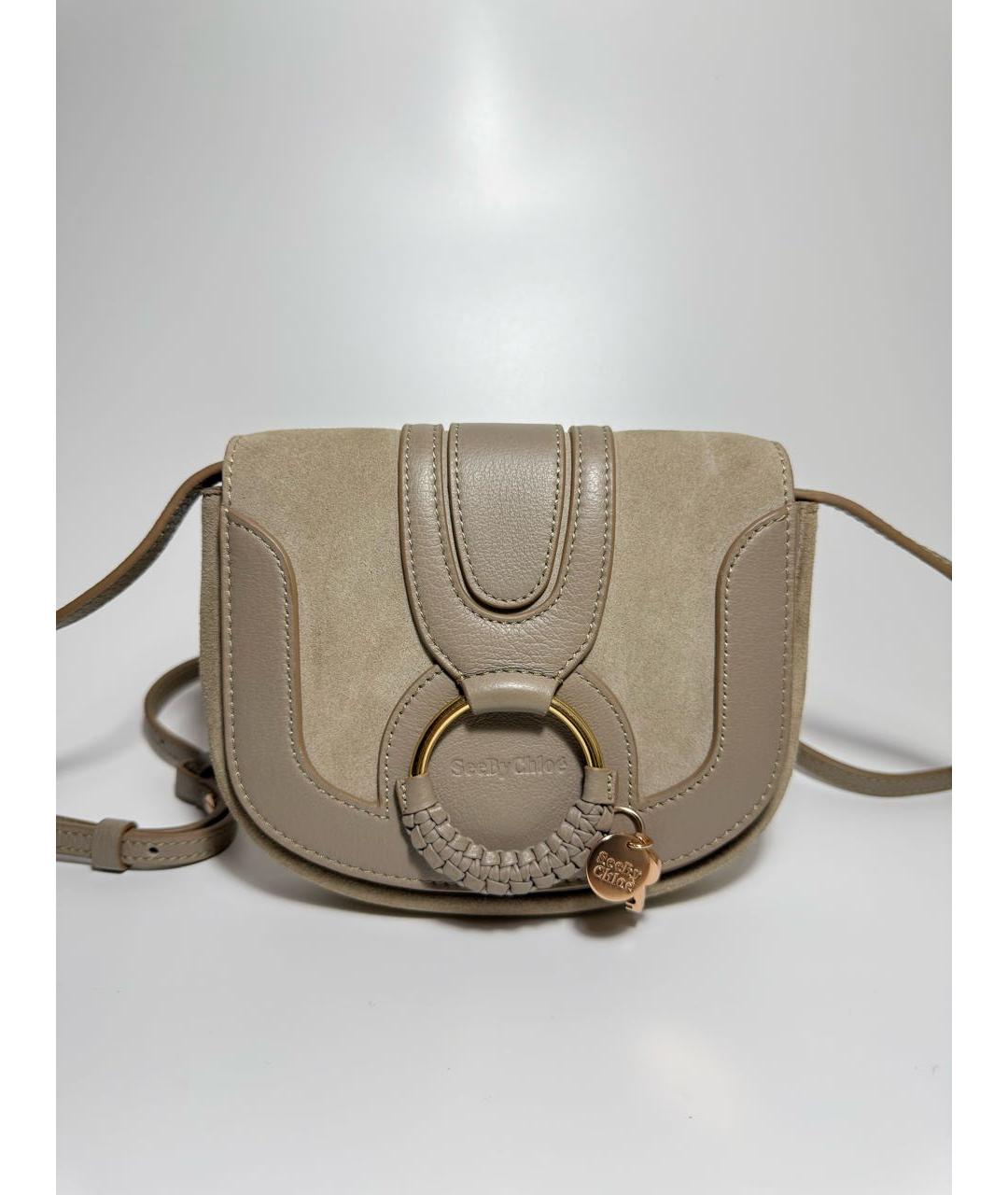 SEE BY CHLOE Бежевая кожаная сумка через плечо, фото 6