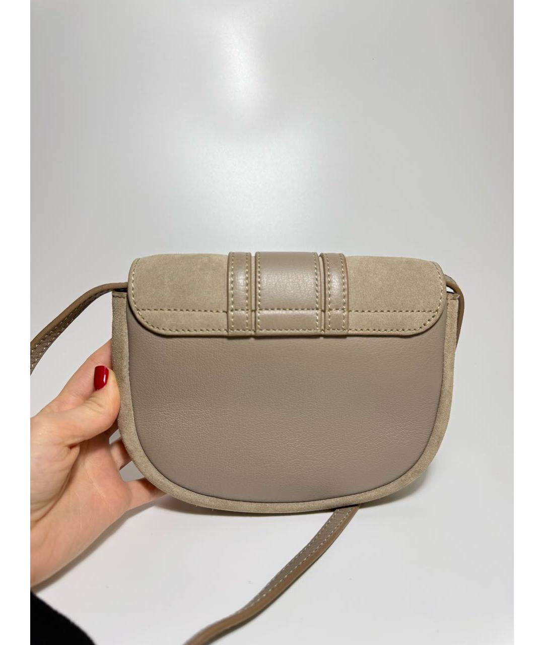 SEE BY CHLOE Бежевая кожаная сумка через плечо, фото 3