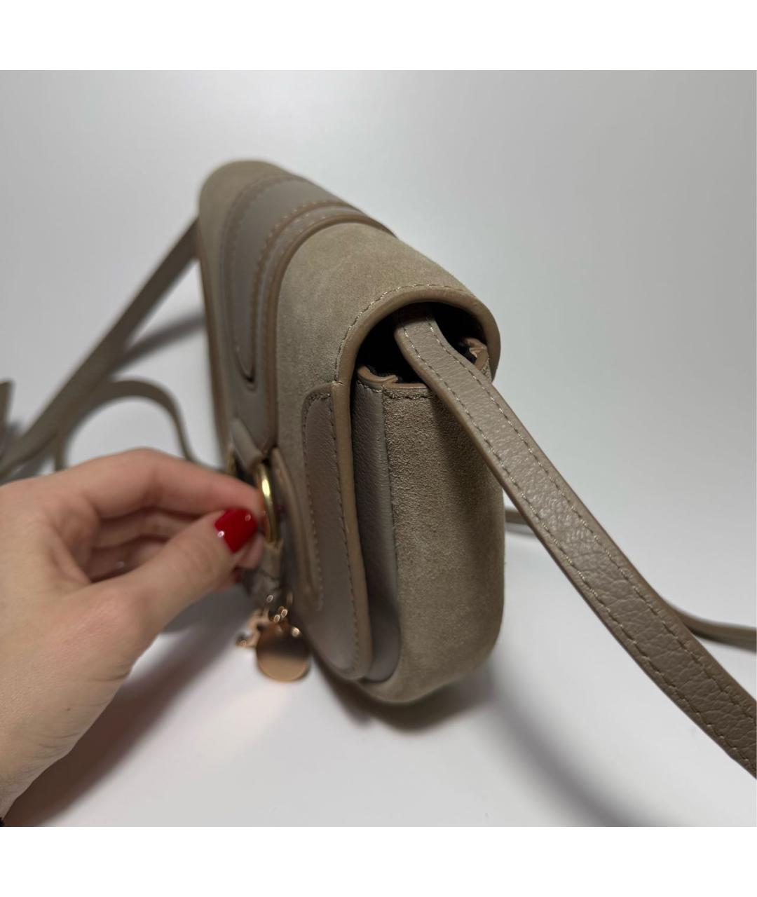 SEE BY CHLOE Бежевая кожаная сумка через плечо, фото 2