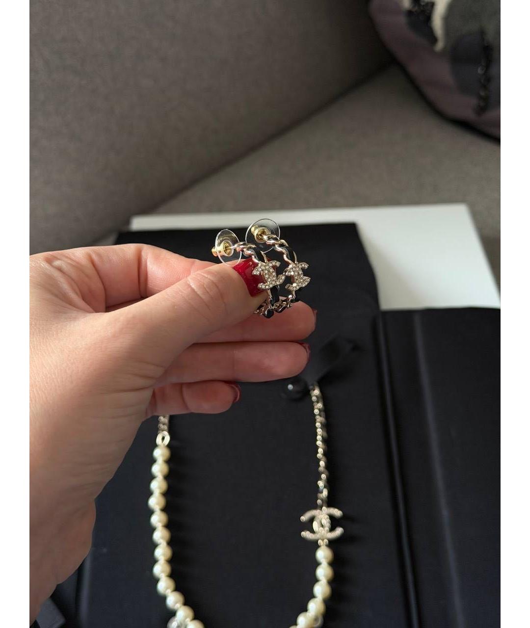 CHANEL Черные серьги, фото 3