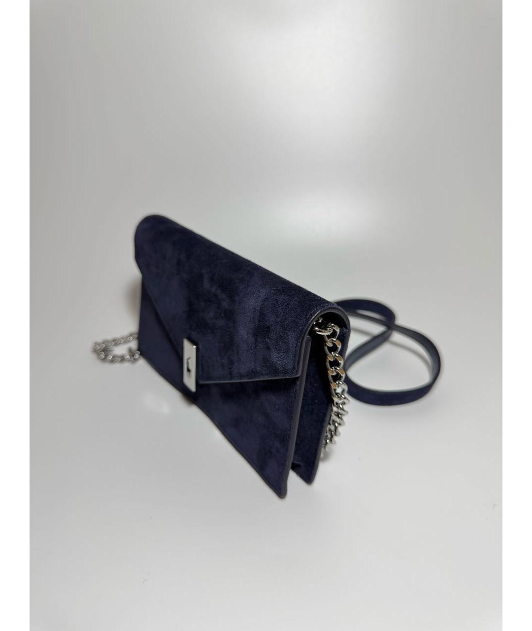 POLO RALPH LAUREN Темно-синяя замшевая сумка через плечо, фото 2