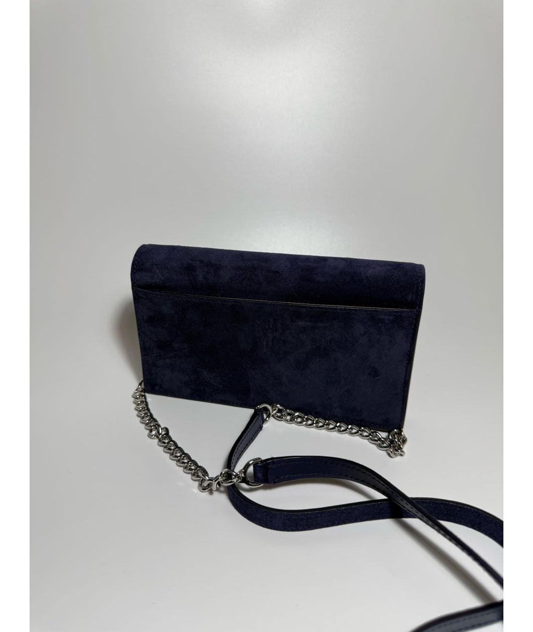 POLO RALPH LAUREN Темно-синяя замшевая сумка через плечо, фото 3