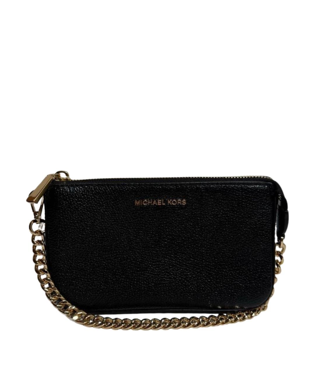 MICHAEL KORS Черная кожаная сумка с короткими ручками, фото 1