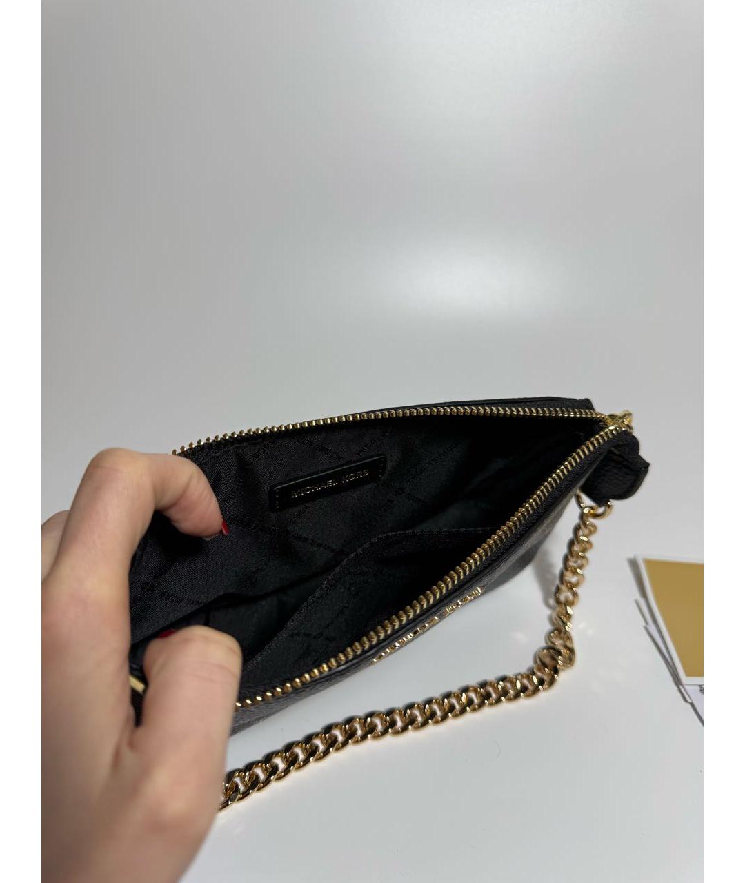 MICHAEL KORS Черная кожаная сумка с короткими ручками, фото 4