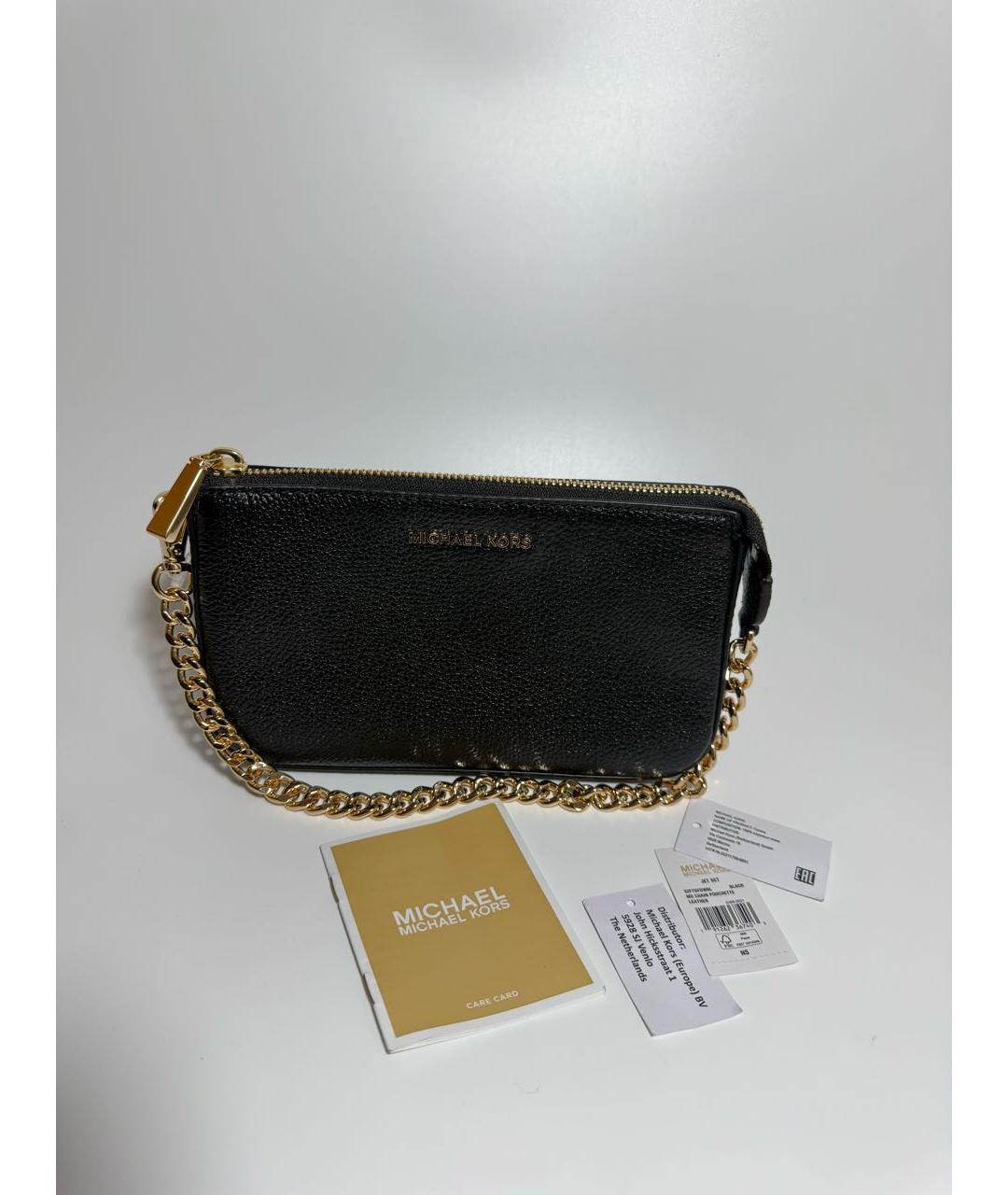 MICHAEL KORS Черная кожаная сумка с короткими ручками, фото 5