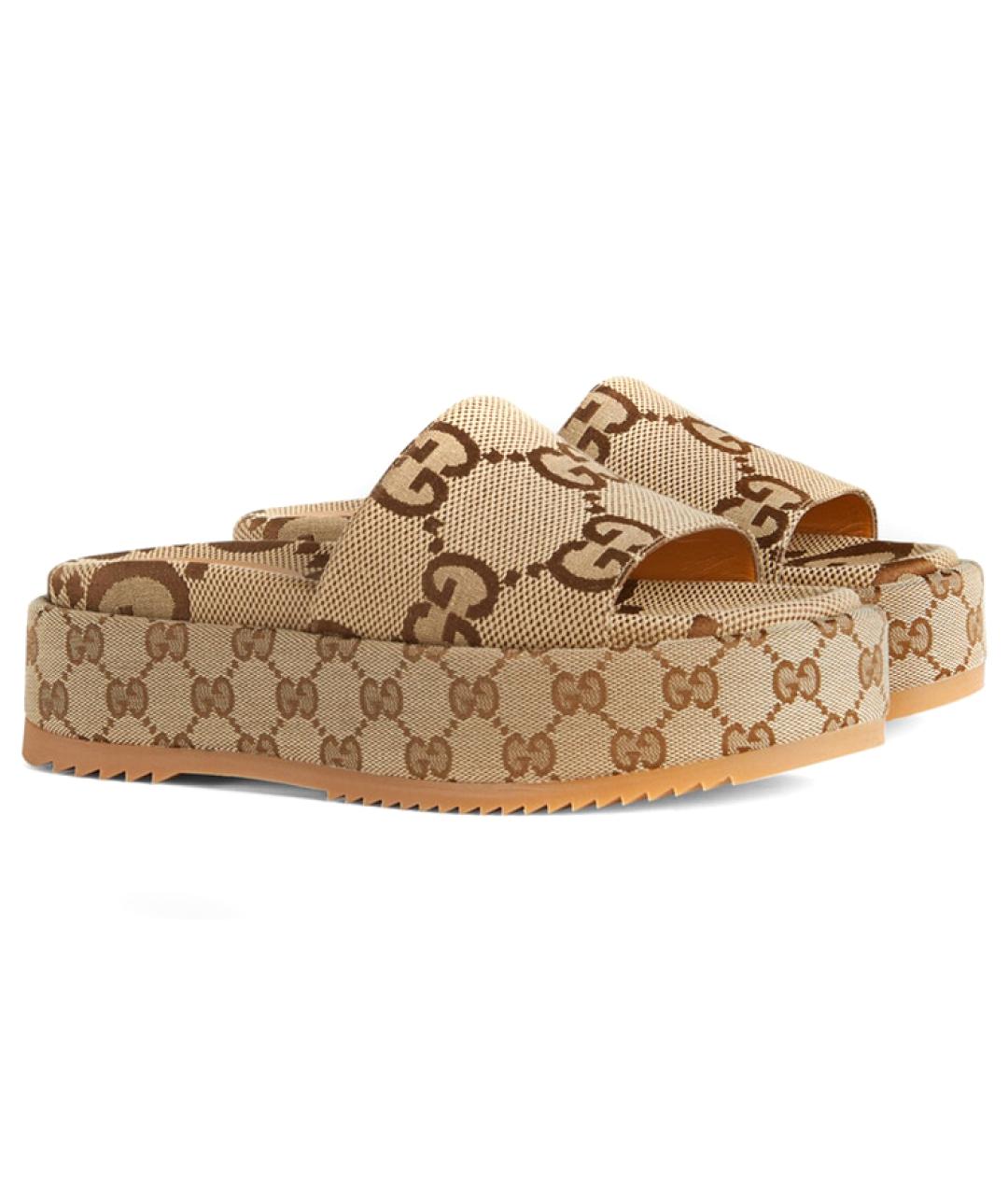 GUCCI Коричневые шлепанцы, фото 2