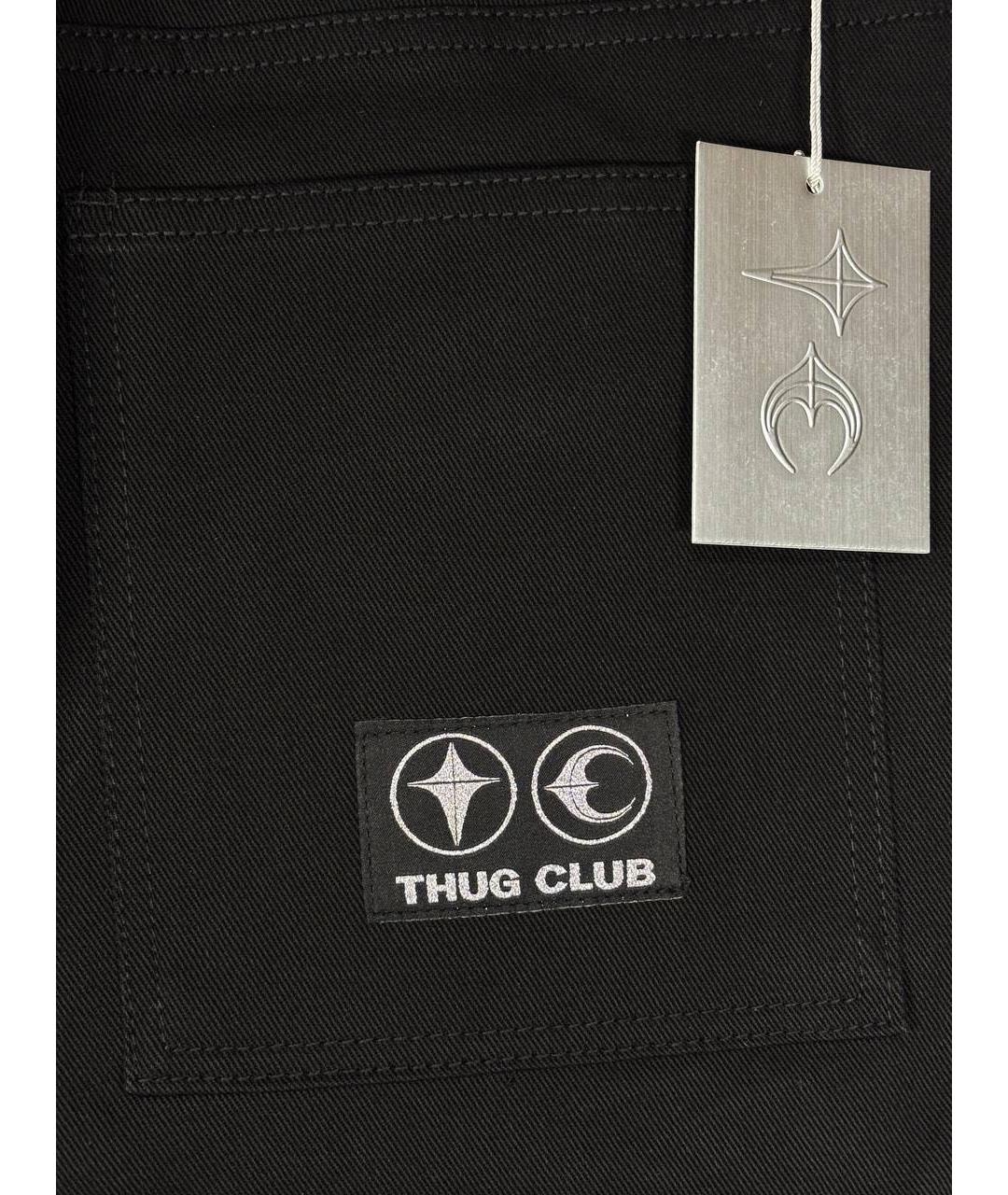 THUG CLUB Черные хлопковые прямые джинсы, фото 7