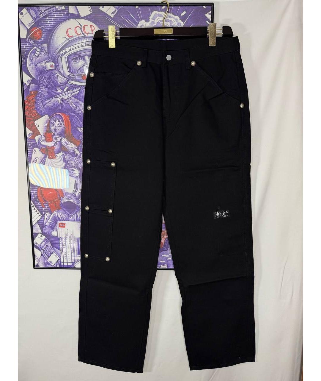 THUG CLUB Черные хлопковые прямые джинсы, фото 3