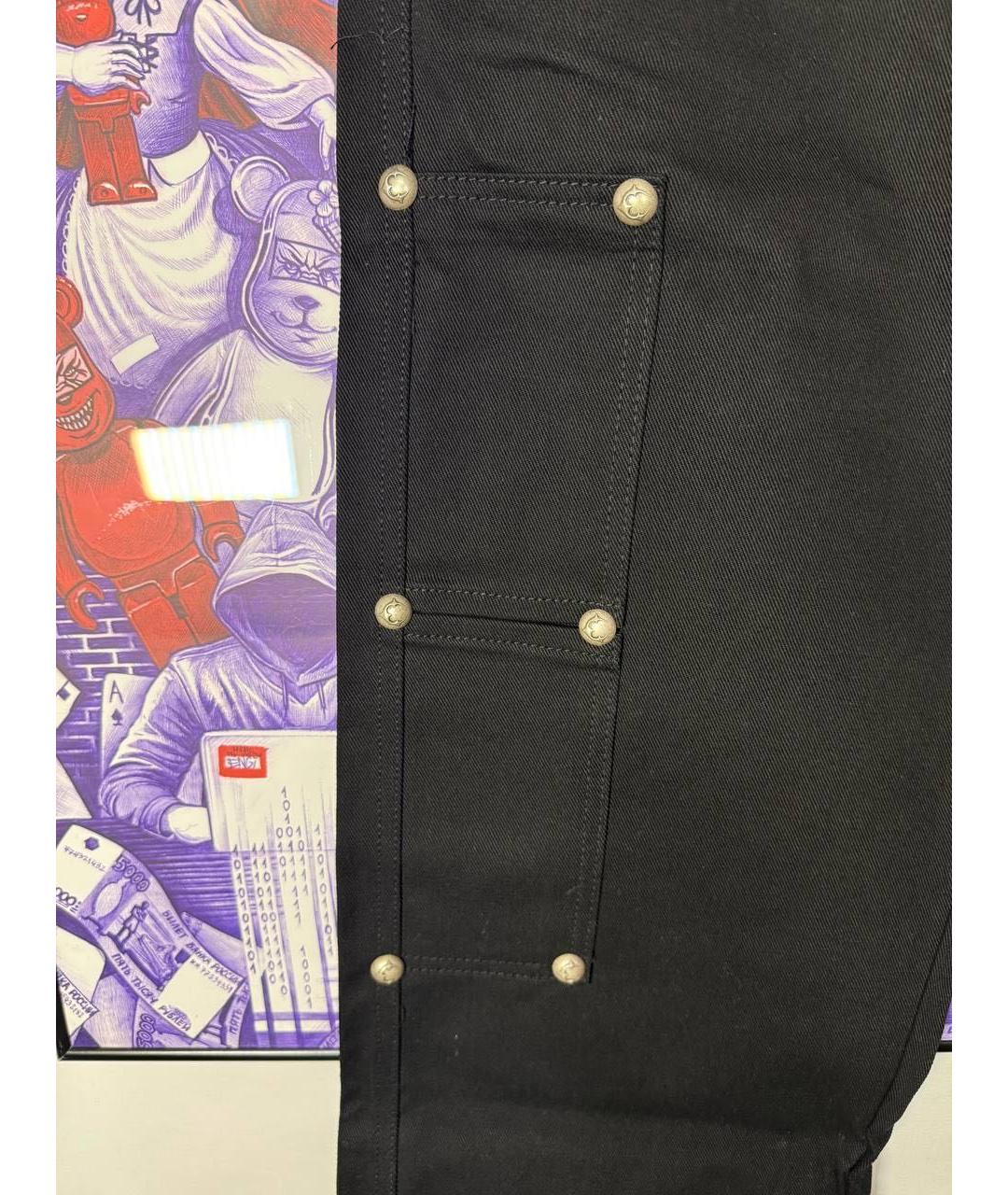 THUG CLUB Черные хлопковые прямые джинсы, фото 5