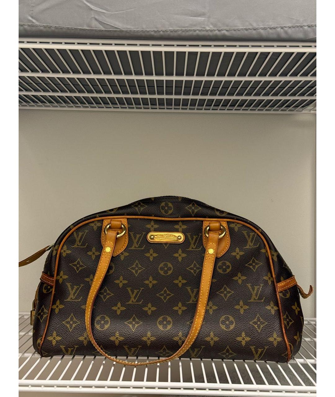 LOUIS VUITTON Коричневая кожаная сумка с короткими ручками, фото 9