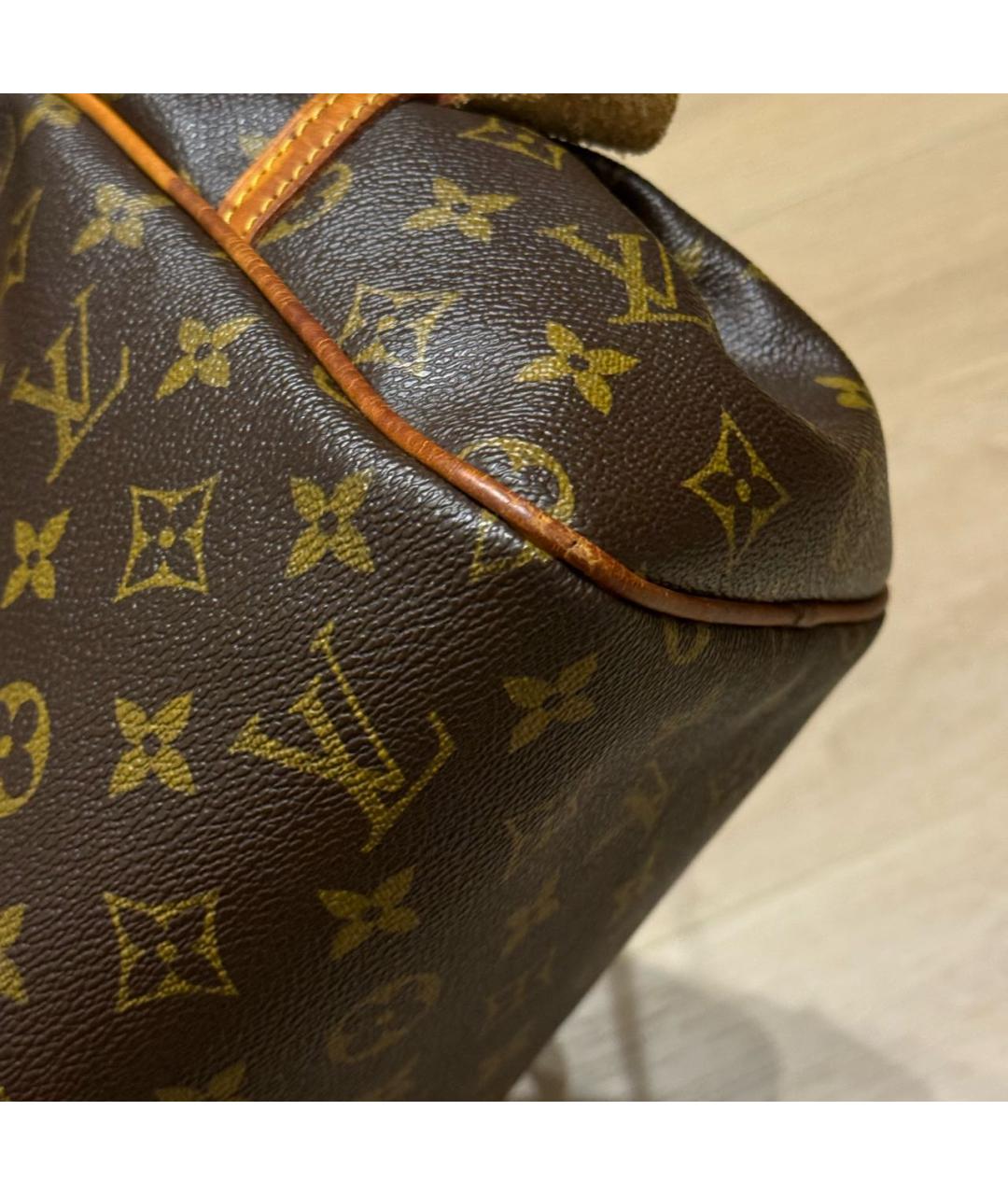 LOUIS VUITTON Коричневая кожаная сумка с короткими ручками, фото 7