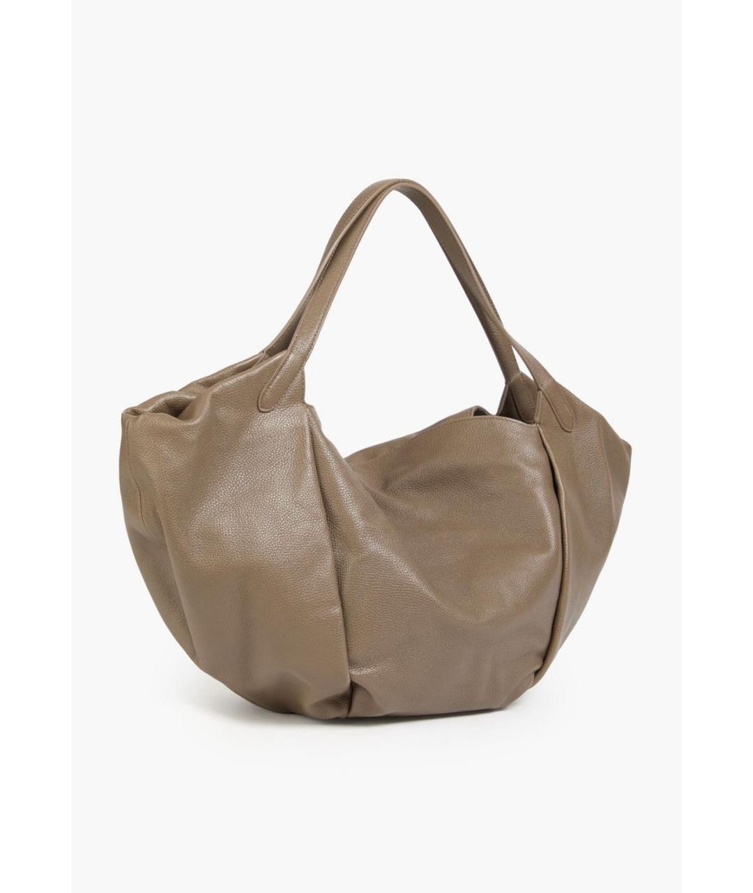 BRUNELLO CUCINELLI Коричневая кожаная сумка с короткими ручками, фото 2