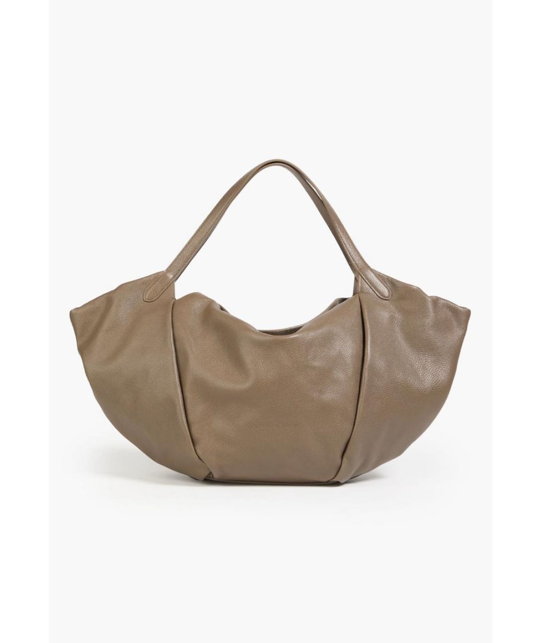 BRUNELLO CUCINELLI Коричневая кожаная сумка с короткими ручками, фото 4