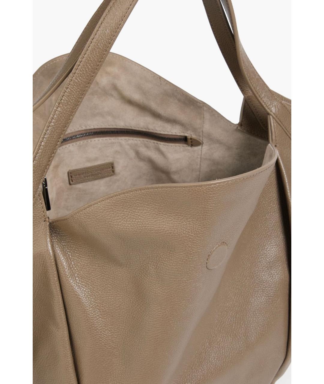 BRUNELLO CUCINELLI Коричневая кожаная сумка с короткими ручками, фото 3