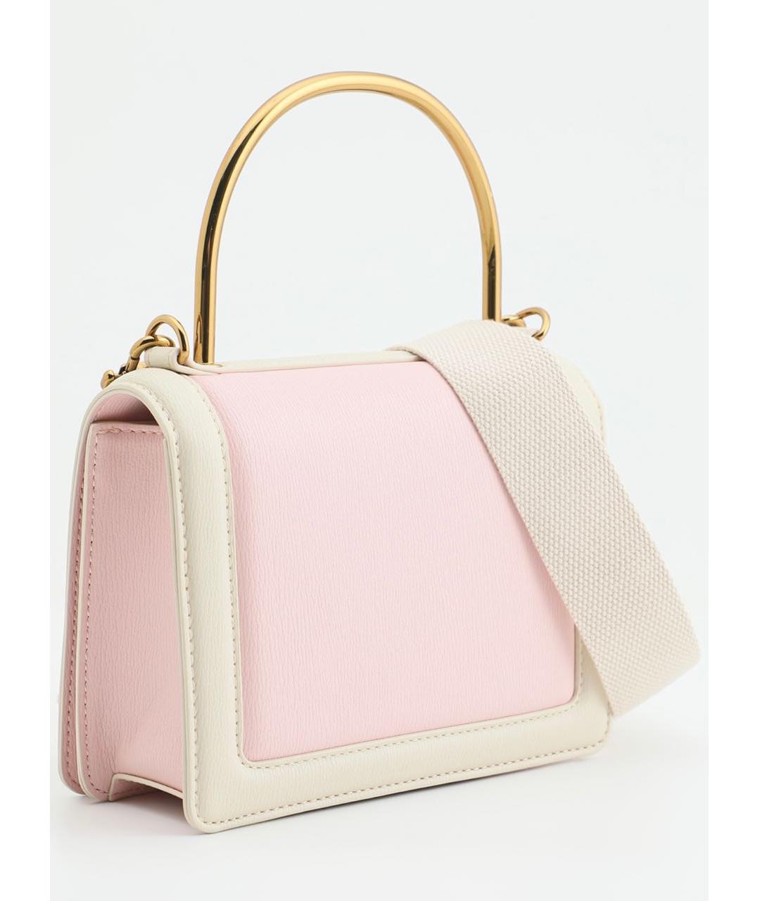 LOVE MOSCHINO Розовая кожаная сумка с короткими ручками, фото 2