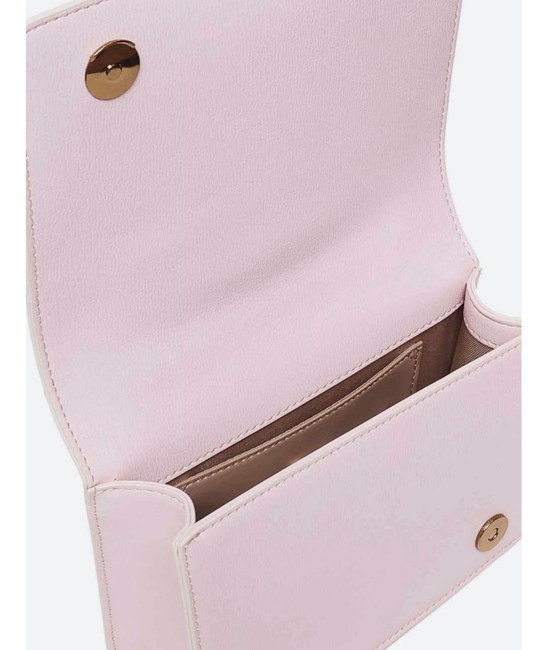 LOVE MOSCHINO Розовая кожаная сумка с короткими ручками, фото 7