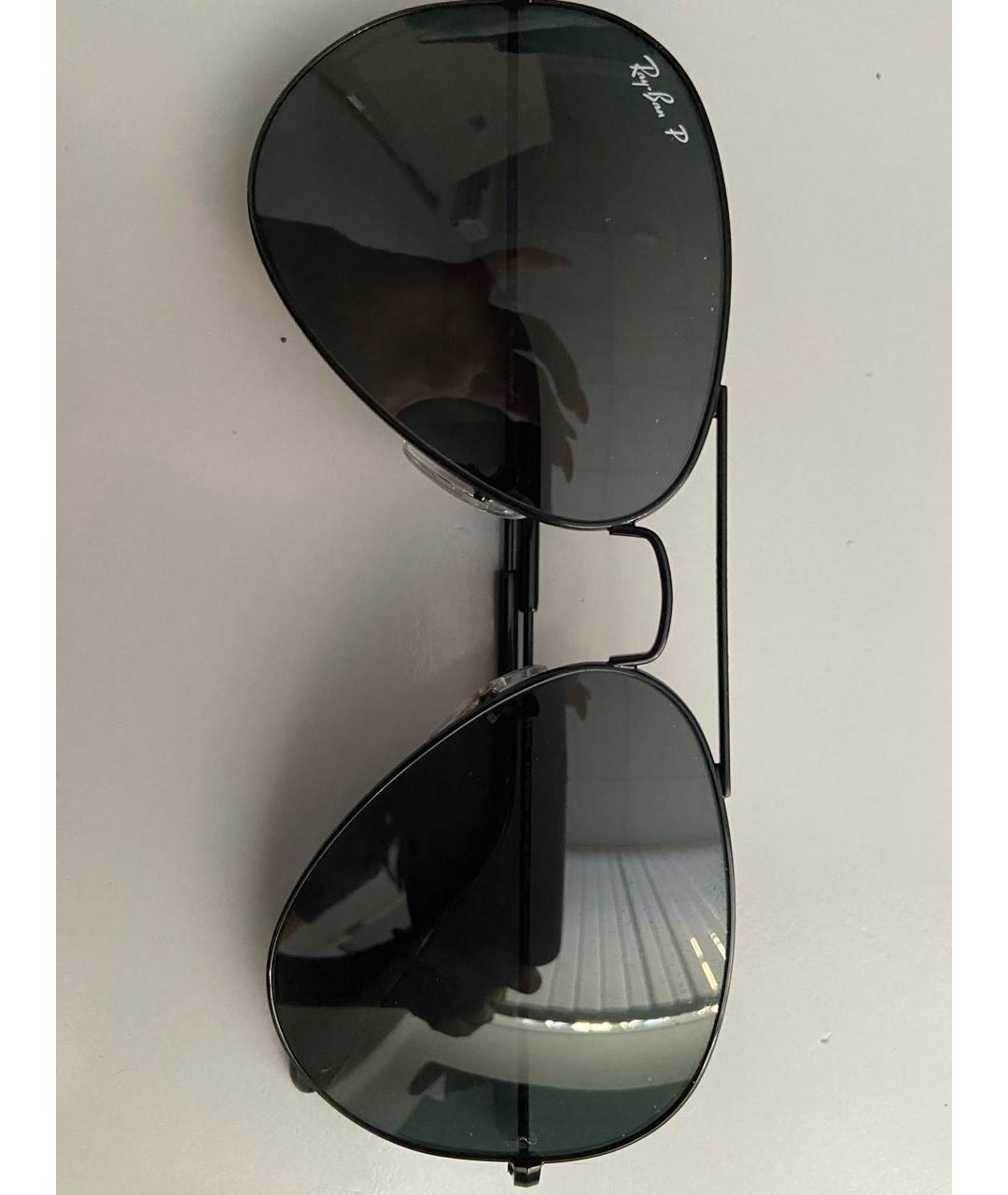 RAY BAN Черные металлические солнцезащитные очки, фото 3