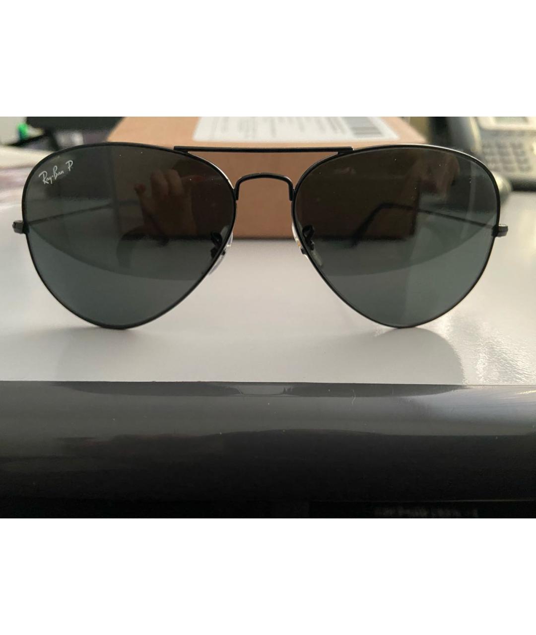 RAY BAN Черные металлические солнцезащитные очки, фото 7