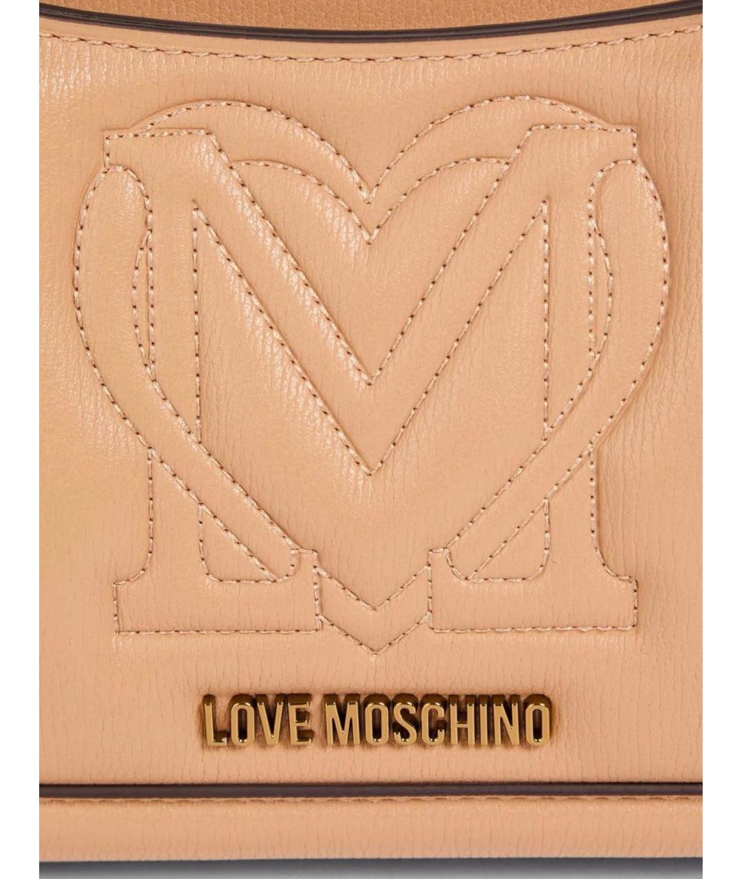 LOVE MOSCHINO Коричневая тканевая сумка с короткими ручками, фото 7
