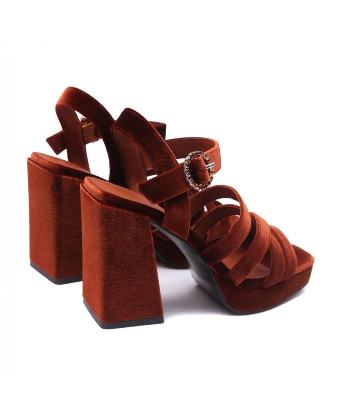 MAX&CO Коричневые текстильные босоножки, фото 3