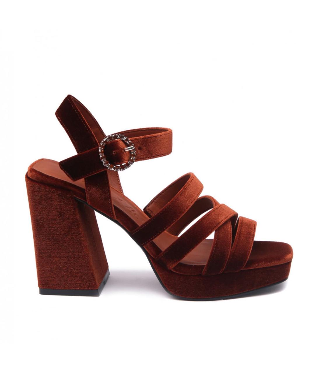 MAX&CO Коричневые текстильные босоножки, фото 6