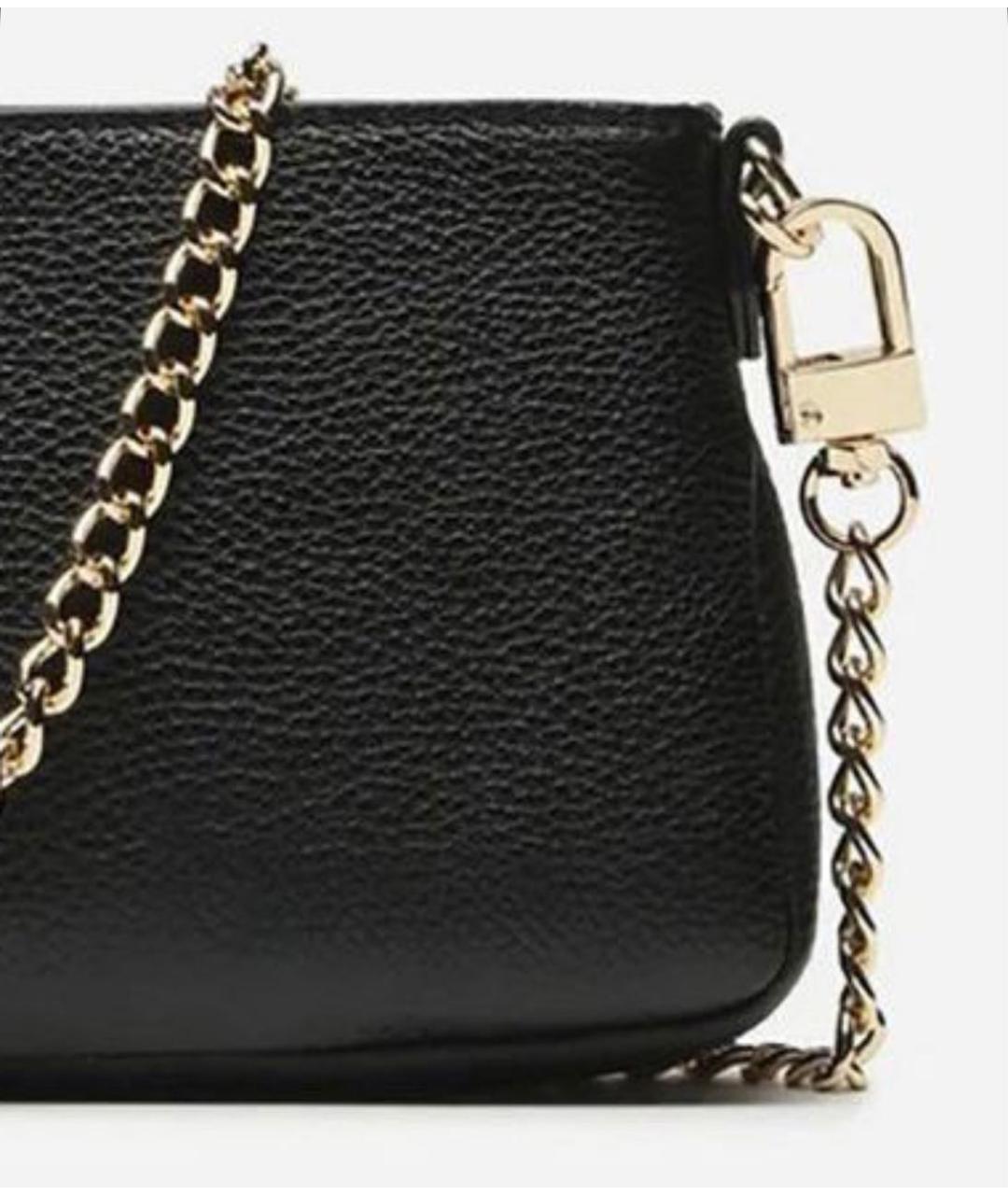 LOVE MOSCHINO Черная кожаная сумка через плечо, фото 5