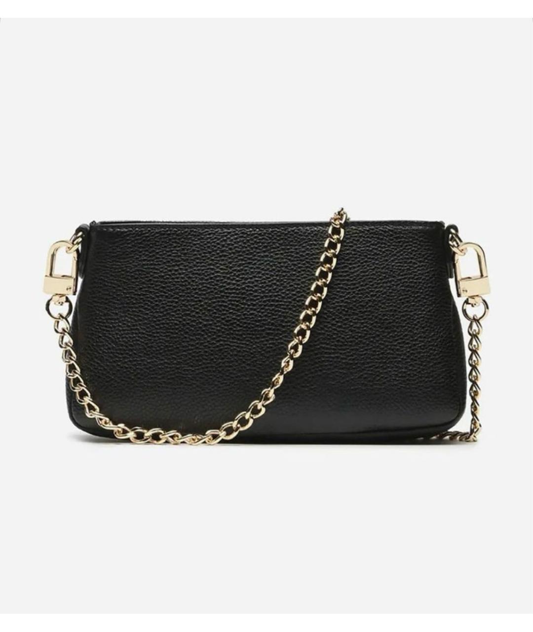 LOVE MOSCHINO Черная кожаная сумка через плечо, фото 2