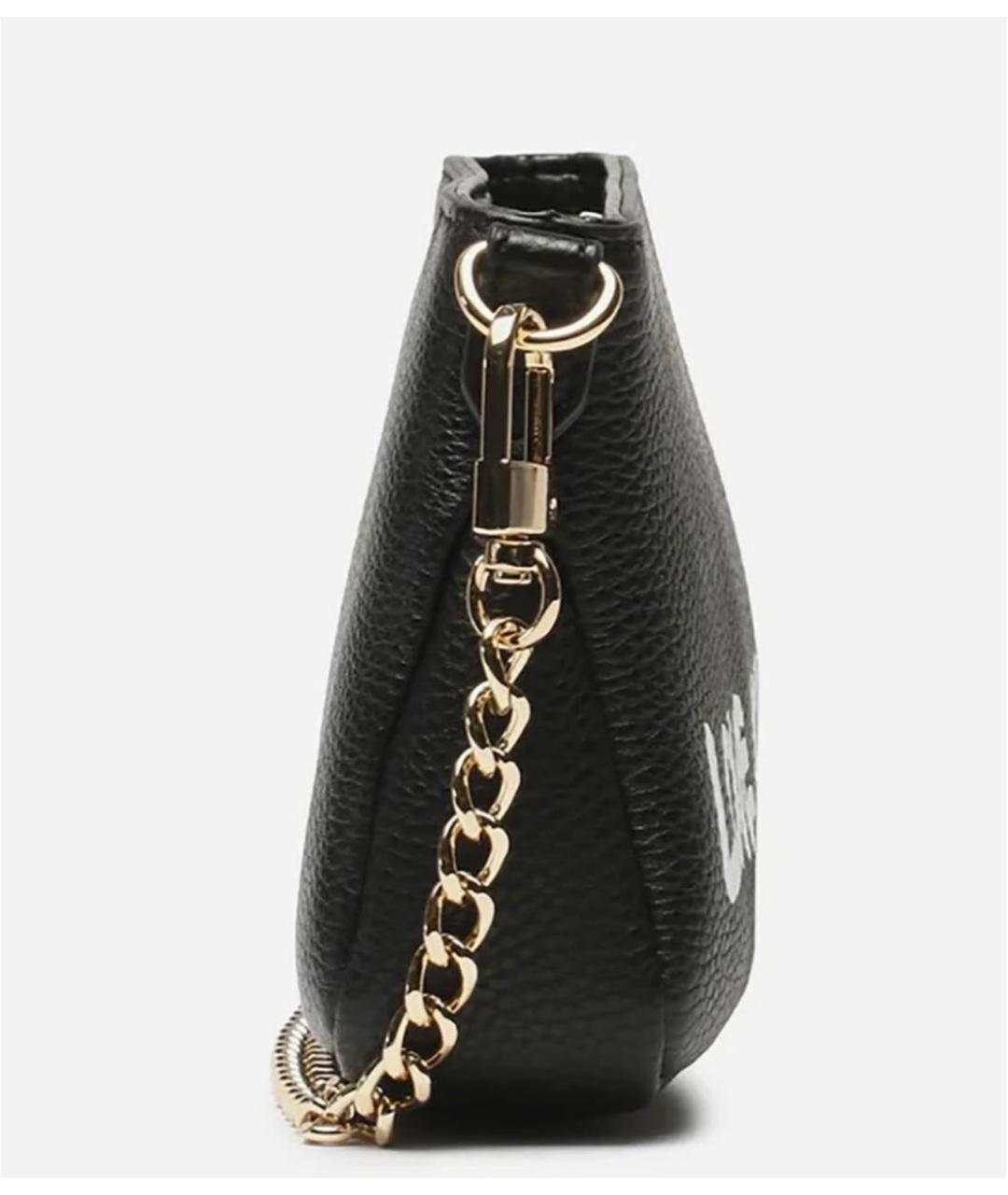 LOVE MOSCHINO Черная кожаная сумка через плечо, фото 3