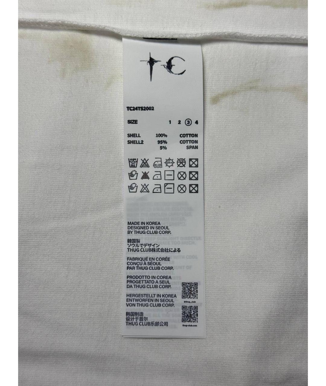 THUG CLUB Бежевая хлопковая футболка, фото 8