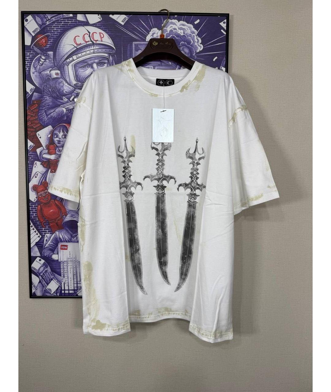 THUG CLUB Бежевая хлопковая футболка, фото 2