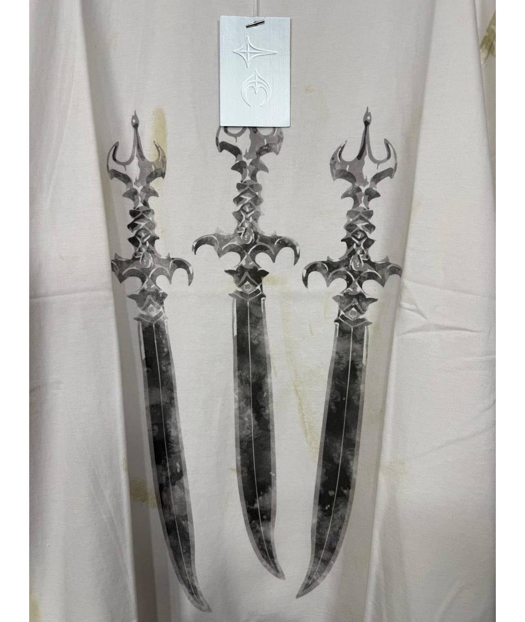 THUG CLUB Бежевая хлопковая футболка, фото 4