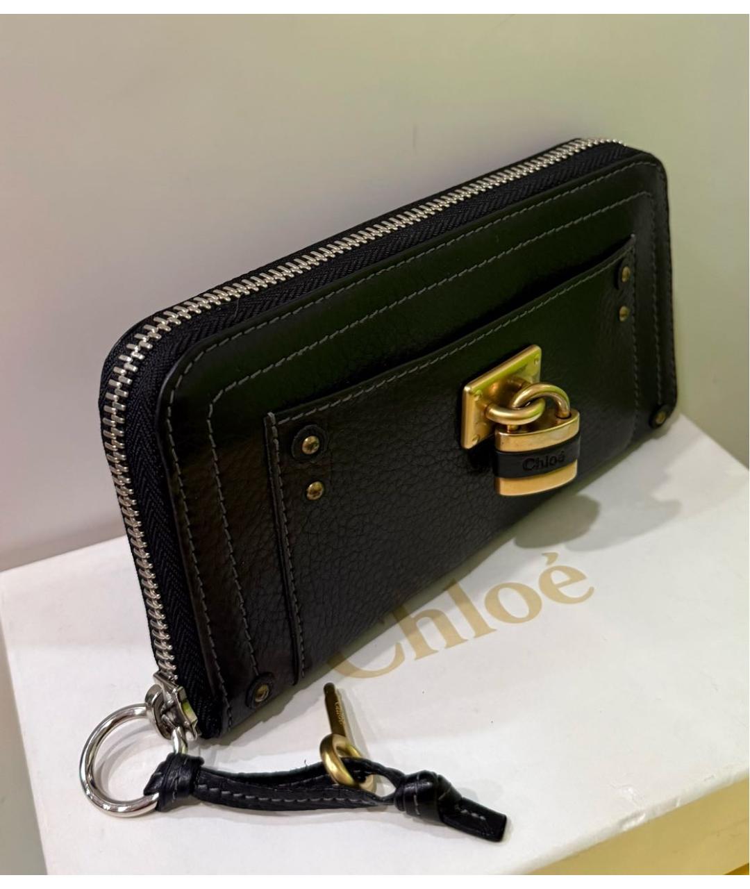 CHLOE Черный кожаный кошелек, фото 2