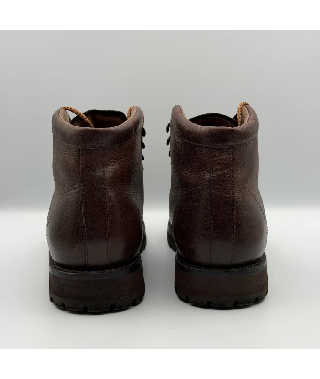 BRUNELLO CUCINELLI Коричневые кожаные высокие ботинки, фото 5