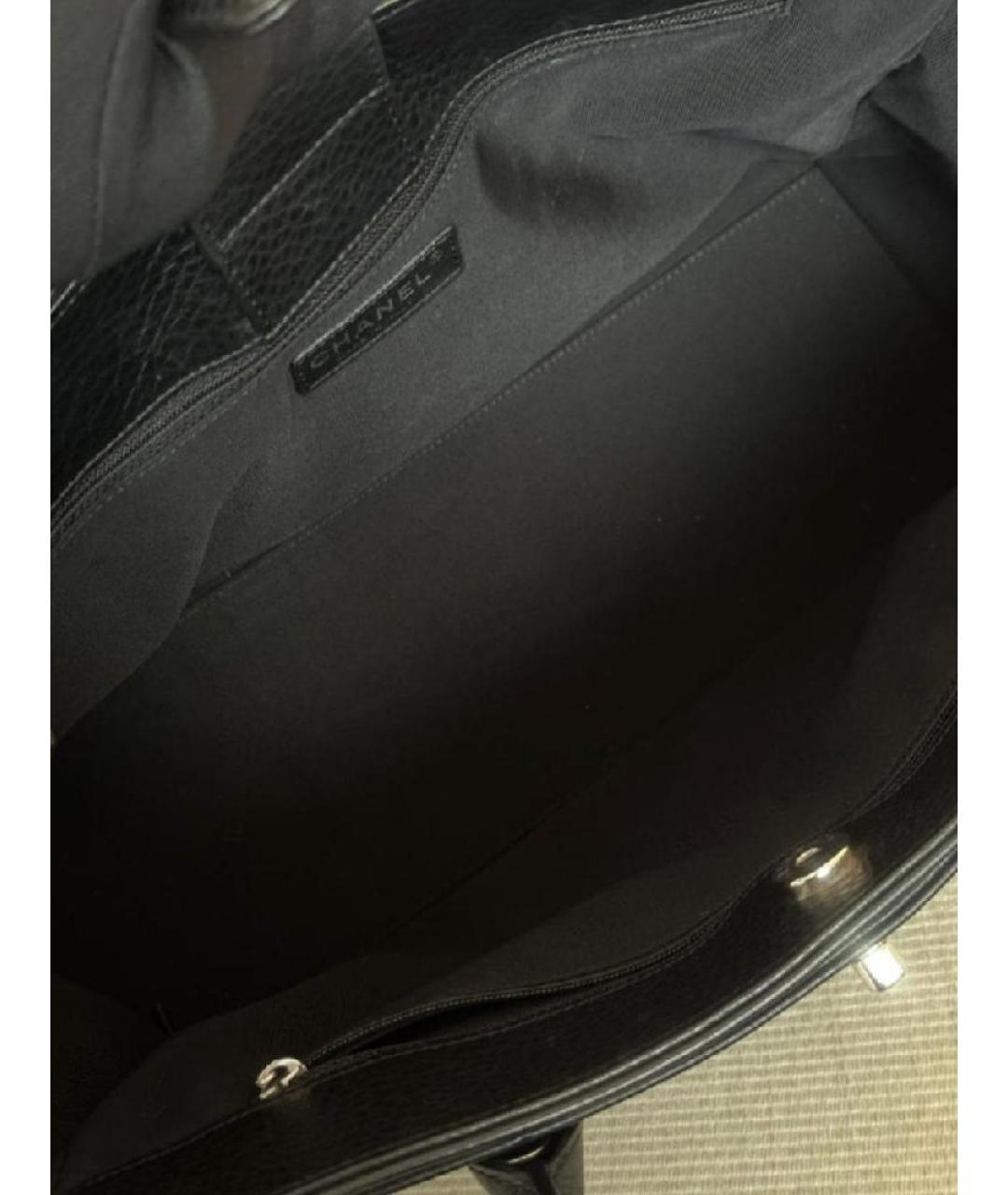 CHANEL Черная кожаная сумка тоут, фото 4