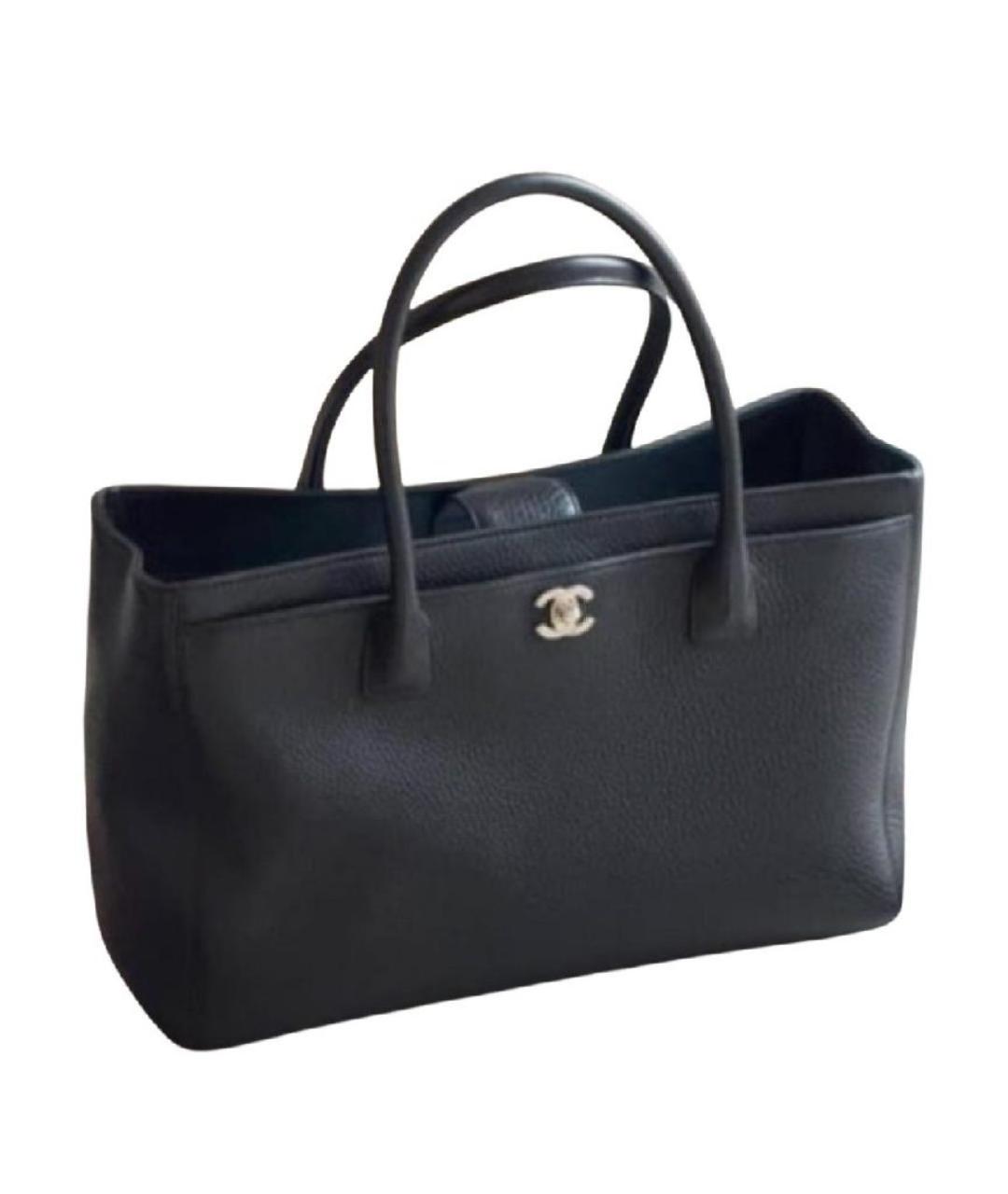 CHANEL Черная кожаная сумка тоут, фото 1