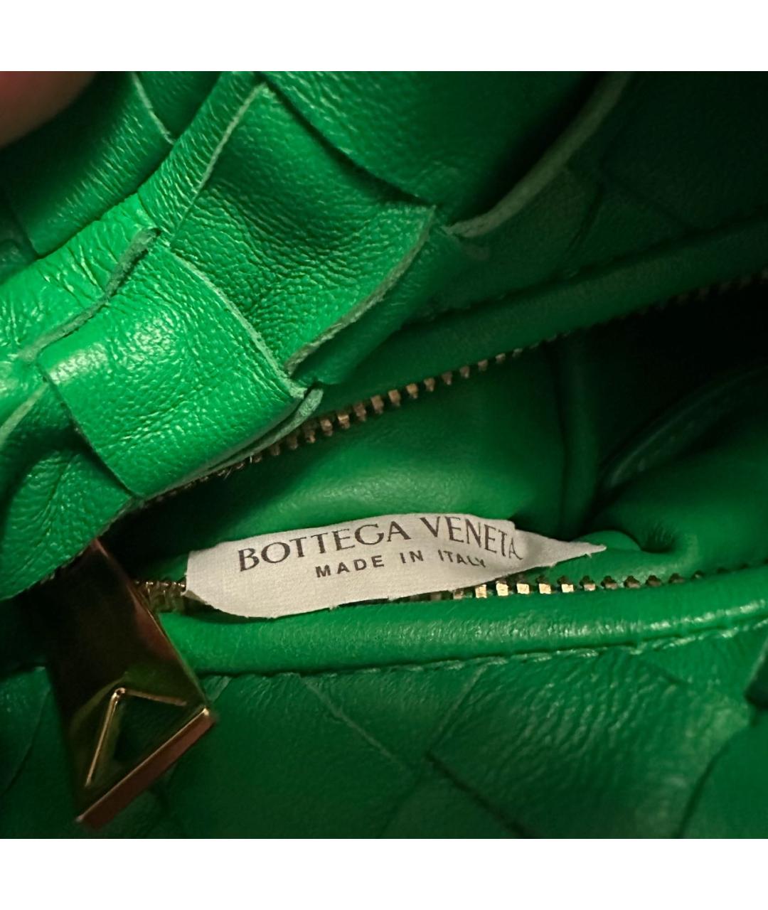 BOTTEGA VENETA Зеленая кожаная сумка с короткими ручками, фото 5