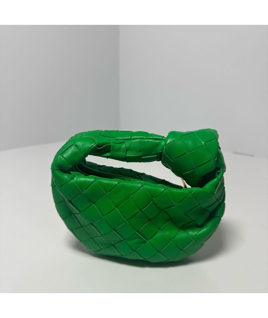 BOTTEGA VENETA Зеленая кожаная сумка с короткими ручками, фото 2