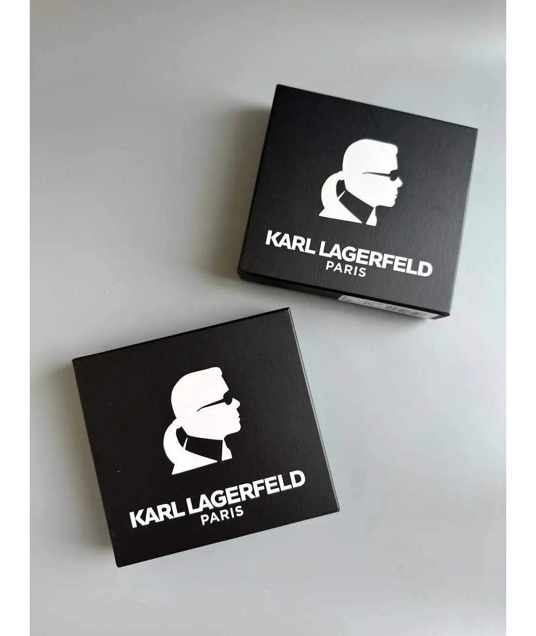 KARL LAGERFELD Черный кожаный кошелек, фото 3