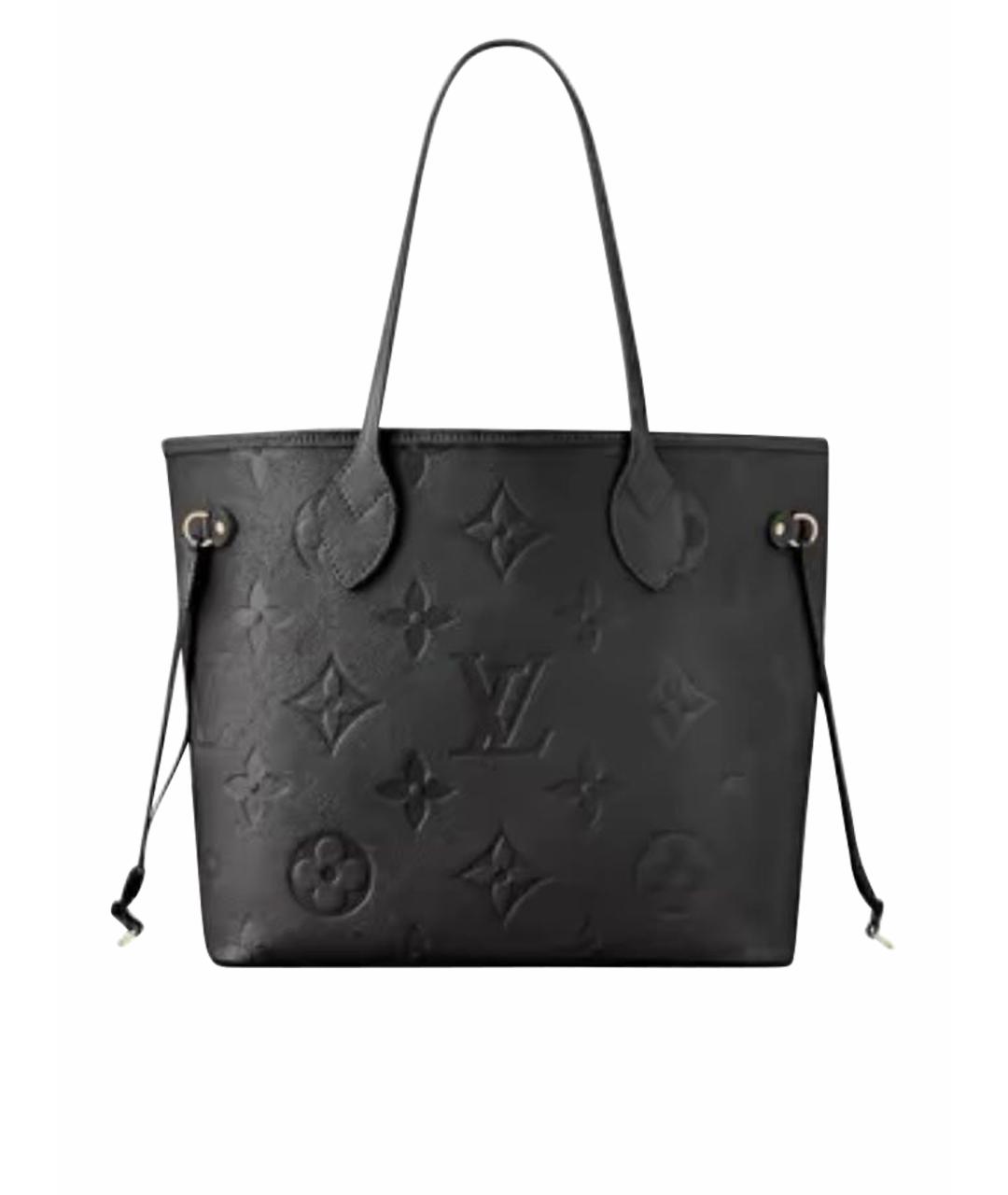 LOUIS VUITTON Черная кожаная сумка тоут, фото 1
