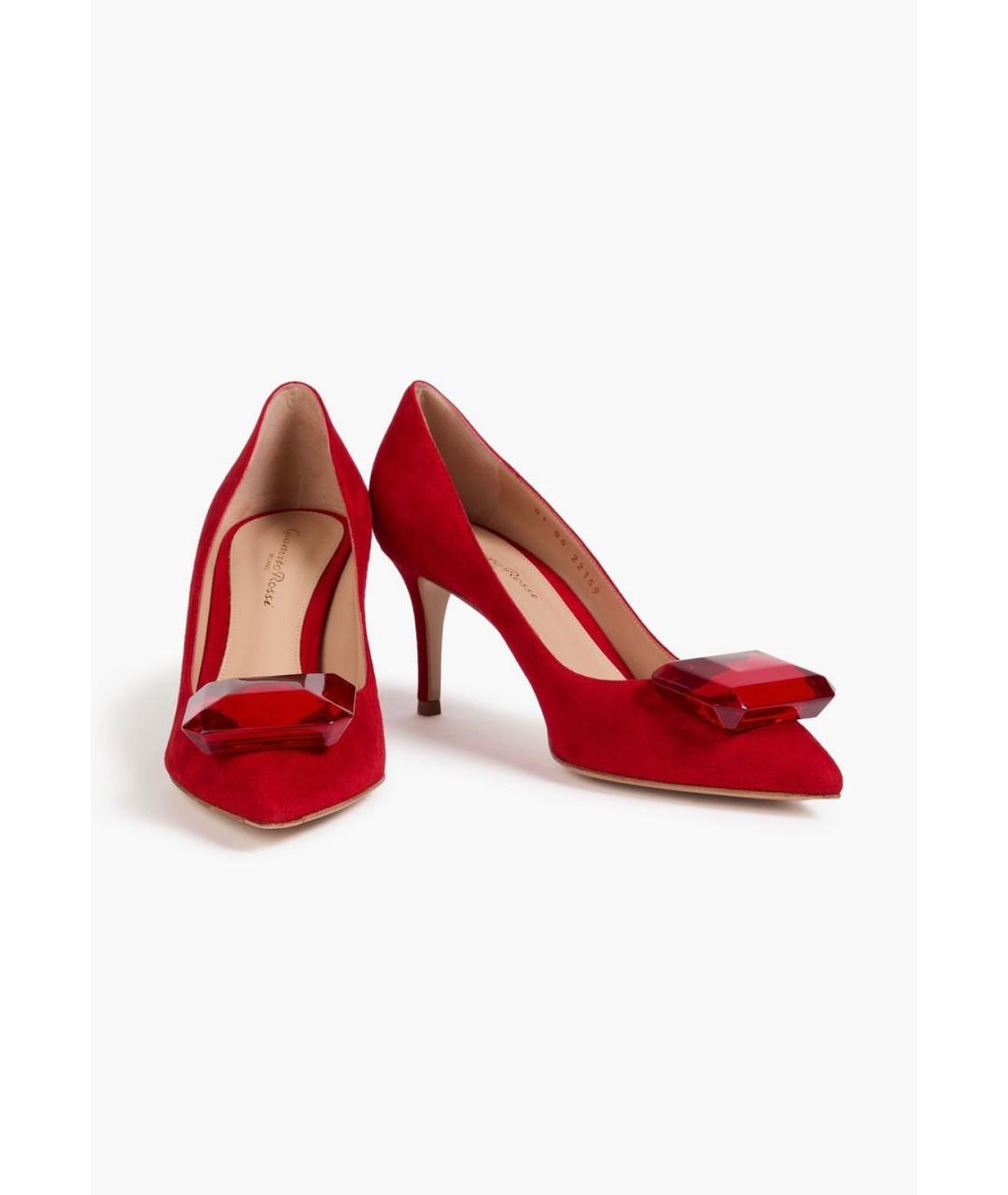 GIANVITO ROSSI Красные замшевые туфли, фото 2
