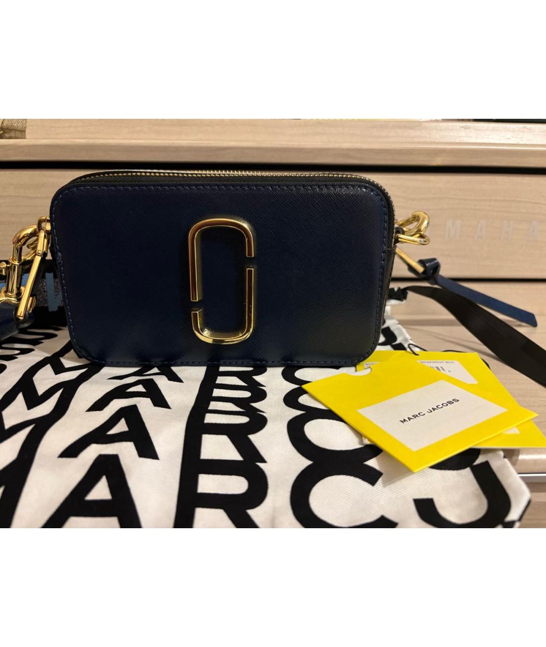 MARC JACOBS Темно-синяя кожаная сумка через плечо, фото 2