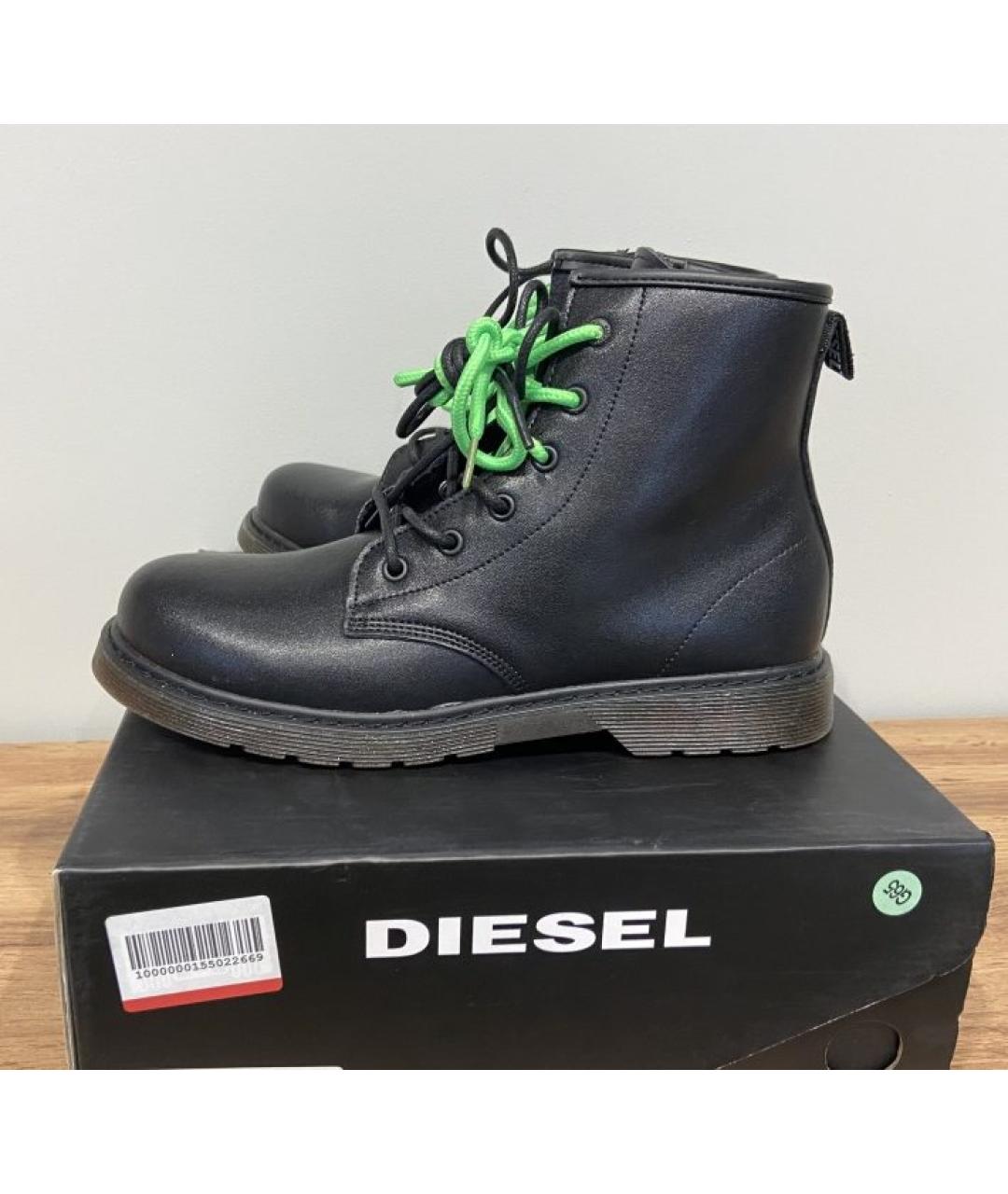 DIESEL Черные кожаные ботинки, фото 6