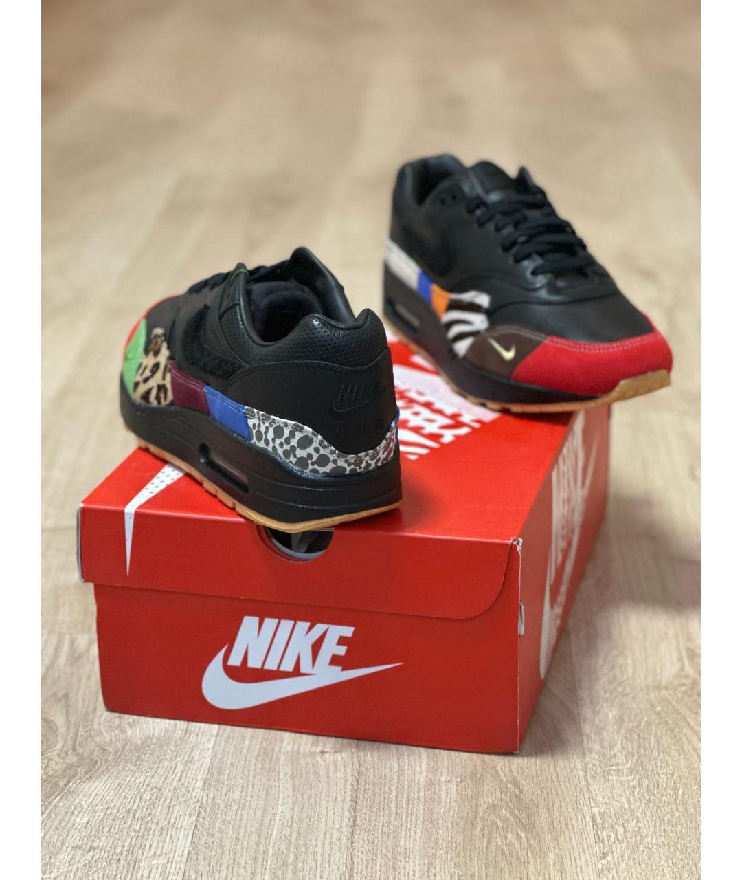 NIKE Черные кожаные низкие кроссовки / кеды, фото 2