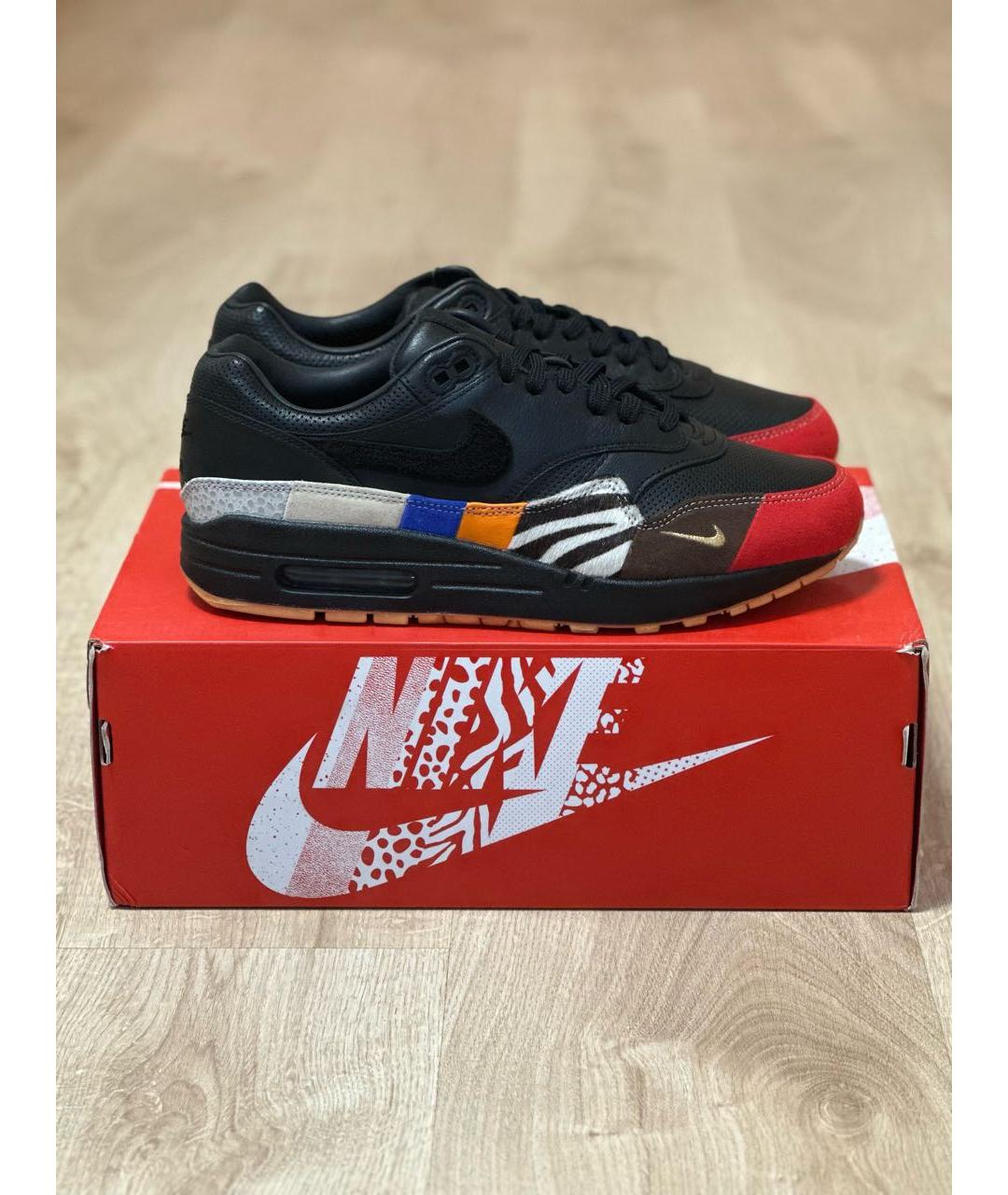 NIKE Черные кожаные низкие кроссовки / кеды, фото 6