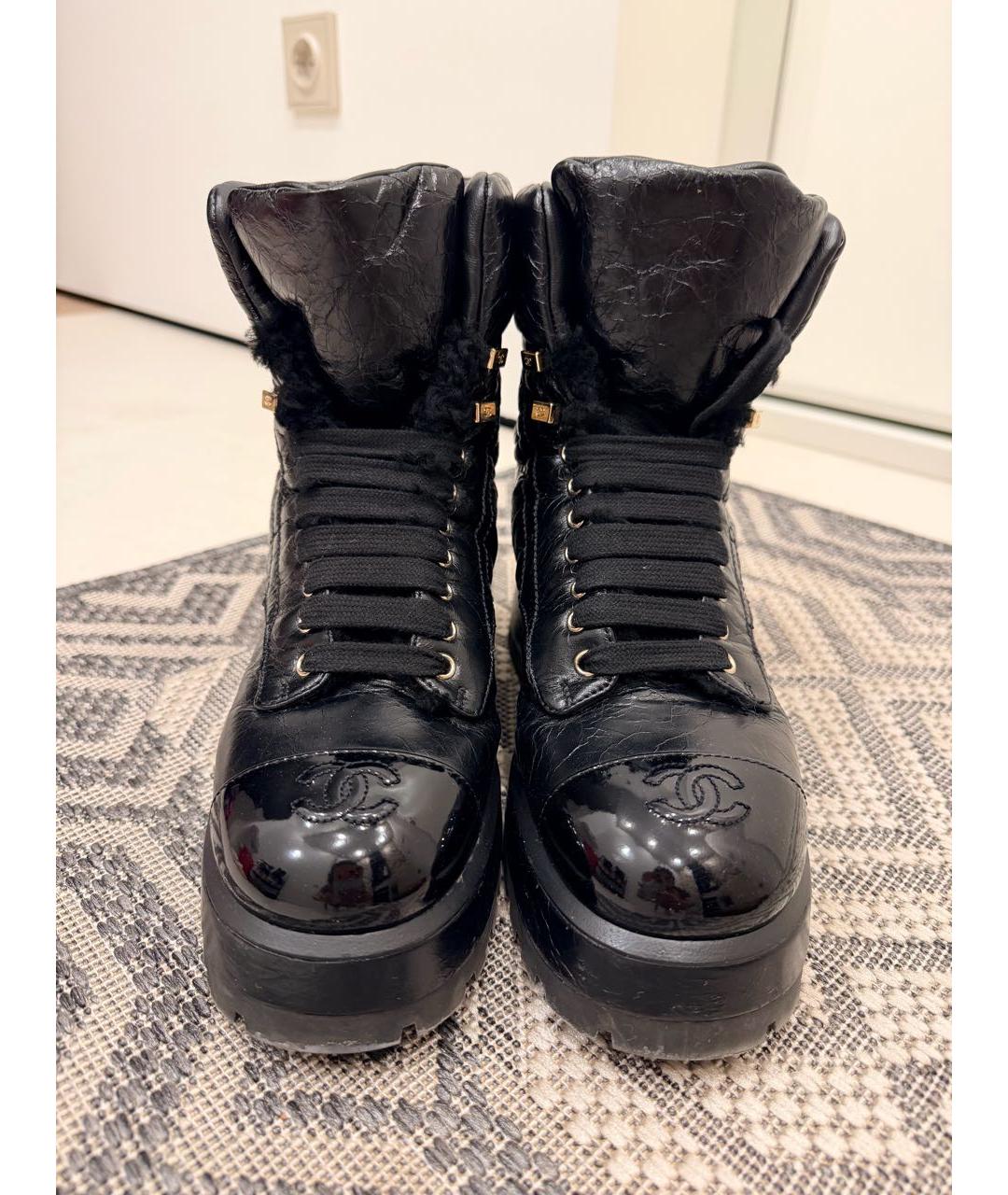 CHANEL Черные кожаные ботинки, фото 2