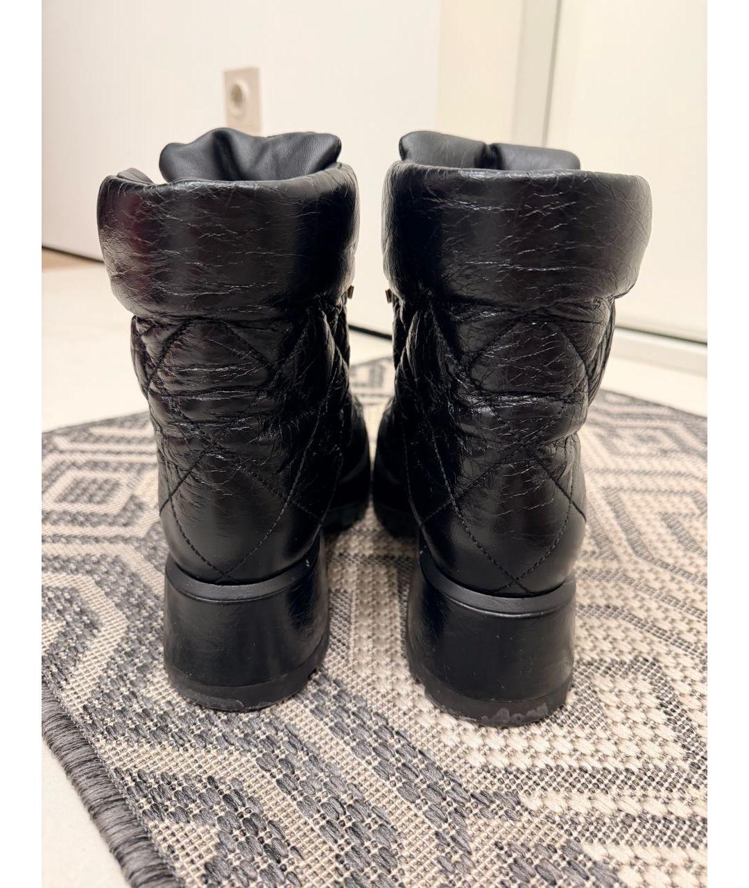 CHANEL Черные кожаные ботинки, фото 4