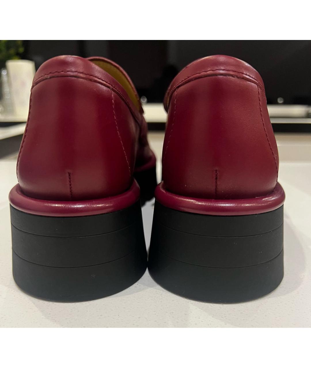 MICHAEL KORS Бордовые кожаные лоферы, фото 4