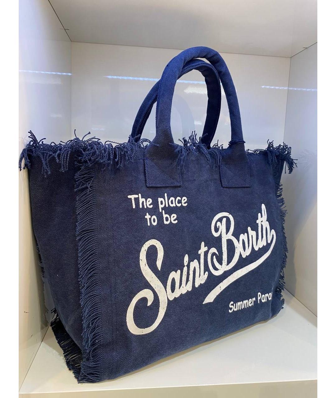 MC2 SAINT BARTH Синяя тканевая сумка тоут, фото 3