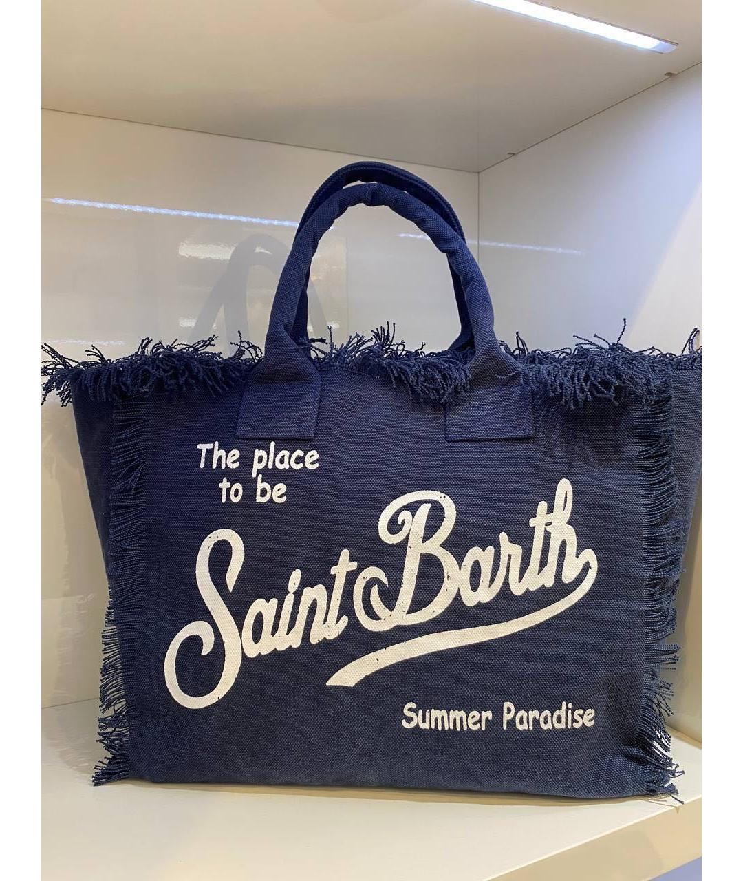 MC2 SAINT BARTH Синяя тканевая сумка тоут, фото 2