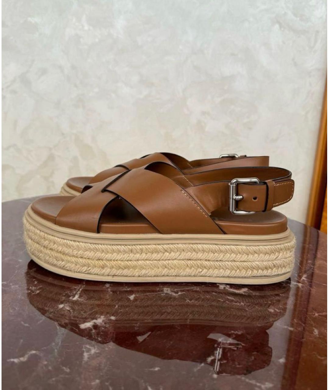 PRADA Коричневые кожаные эспадрильи, фото 5